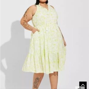 NWOT TORRID 2x Midi Wash Gauze Tiered Dress